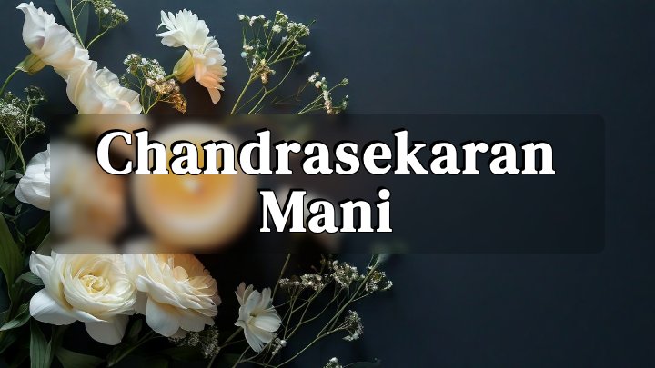 Chandrasekaran Mani, USA
